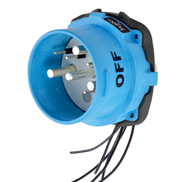 33-98143-976 - DS100 INLET POLY BLUE SIZE 5 TYPE 4X 3P+G 100A 600 VAC 60 Hz +6 AUX
